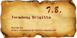 Tormássy Brigitta névjegykártya
