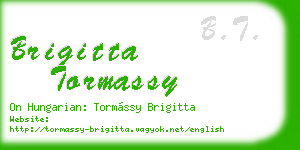 brigitta tormassy business card